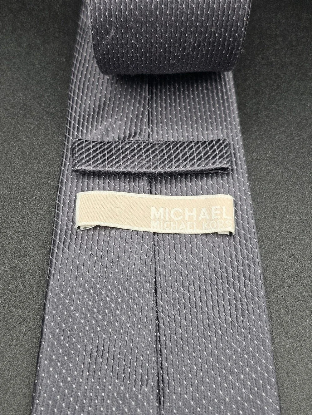 Michael Michael Kors Men's Gray Textured Dot Silk Necktie Business Neck Wear